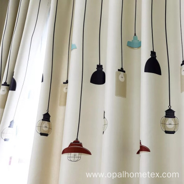 Children Room Rocket Printed Design Curtains